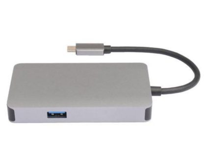 Adapter konverter USB Tip C 3.1 - HDMI/VGA/2xUSB 3.0/RJ45/Tip C E-green