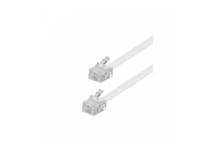 Kabl Telefonski flat sa konektorima 10m beli MAXcable