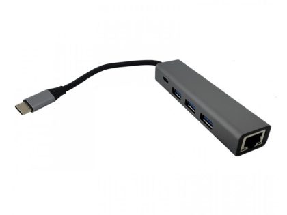 Adapter konverter USB Tip C-3xUSB 3.0+RJ45 Linkom