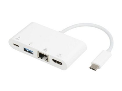 E-Green Adapter USB 3.1 Tip C(M) - HDMI+USB 3.0+Tip C+RJ45(F)