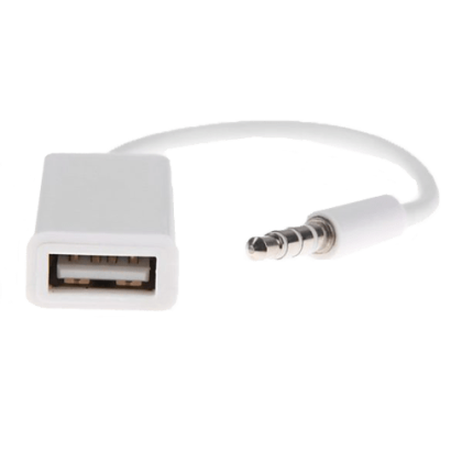 Adapter USB na AUX beli 17cm A017