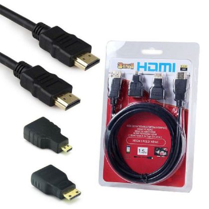 Kabl HDMI + adapteri Micro i Mini HDMI 1.5m Kettz