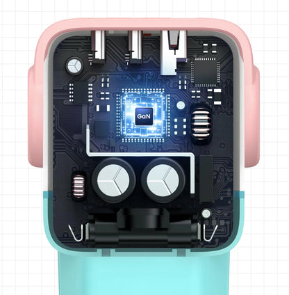 UGREEN CD361 Uno GaN mrežni punjač 65W (2x USB-C + 1x USB-A) tirkizni